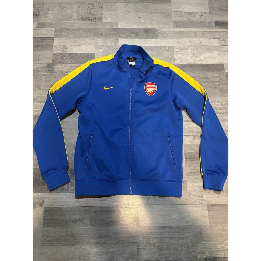 Nike Arsenal Full Zip Track Jacket Blue/Yellow Soccer Men’s Size M